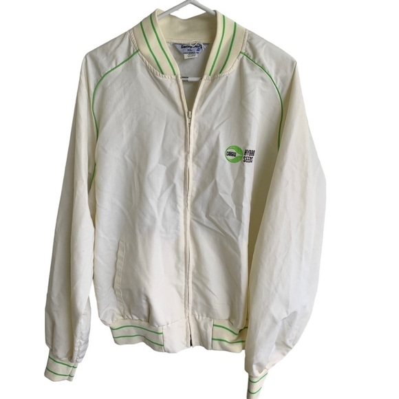 Vintage Cargill Hybrid Seeds Embroidered Logo Jacket Swingster Size XL Made USA